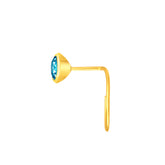 22K Yellow Gold Assorted Small Blue Nose Pin with Wire with gold weight of 0.19g